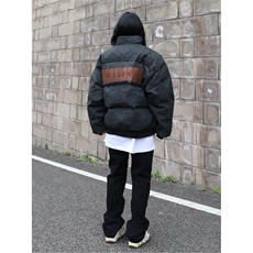 美式复古做旧面包服棉衣男冬季潮牌刺绣加厚宽松情侣棉服皮衣外套，男装皮衣，星座1210-1