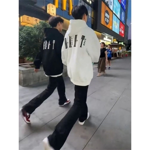 5411-P57原版做工潮流宽松休闲连帽卫衣加绒图片