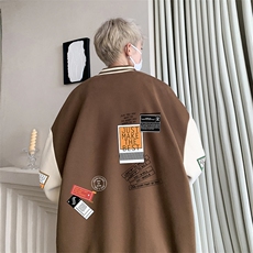 摇粒绒棒球服男大码开衫卫衣男夹克BF86121-P65，男装夹克，电商A040
