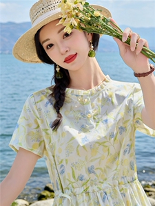 6809时尚印花显瘦连衣裙图片