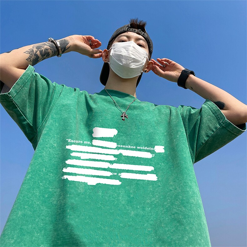 量大优可供抖音视频支持得物品质配合二开美式水洗短袖t恤SX101,男装T恤,电商A486