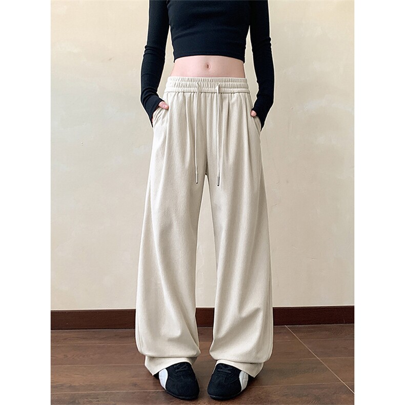 秋季新款卡其色灯芯绒裤高级感oversize直筒裤5Q2078-TP2549,男装休闲裤,电商A102
