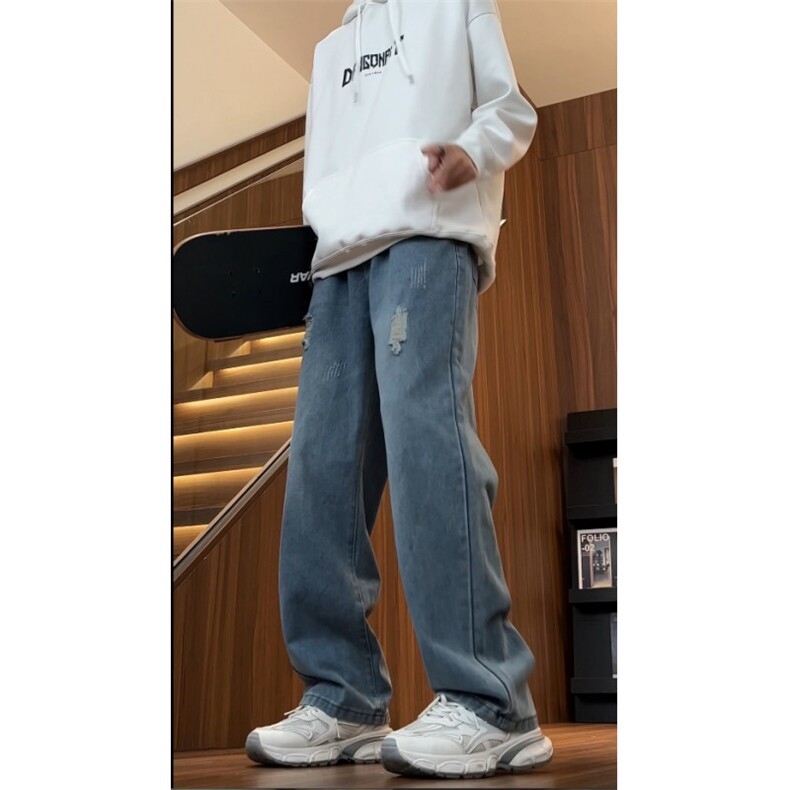 破洞水洗直筒牛仔裤男复古做旧设计感净版得物品质有大货G116-TP,男装牛仔裤,星座910