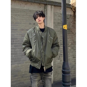 网图保暖夹克外套多拉链立领褶皱棉衣街头棉服 A025-QY16102-P90图片