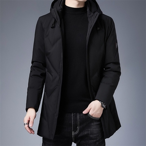 羽绒服男2023年新款冬季连帽保暖上衣中年爸爸装加厚休闲男士外套图片