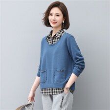 2024年秋季新款韩版休闲百搭卫衣女长袖气质减龄上衣服女打底衫棉，女装卫衣/绒衫，忆绮罗