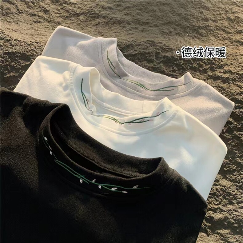 2025秋季新款德绒中领卫衣刺绣打底A316-1-Y94p40控58,男装T恤,星座906（原电商a316-1）