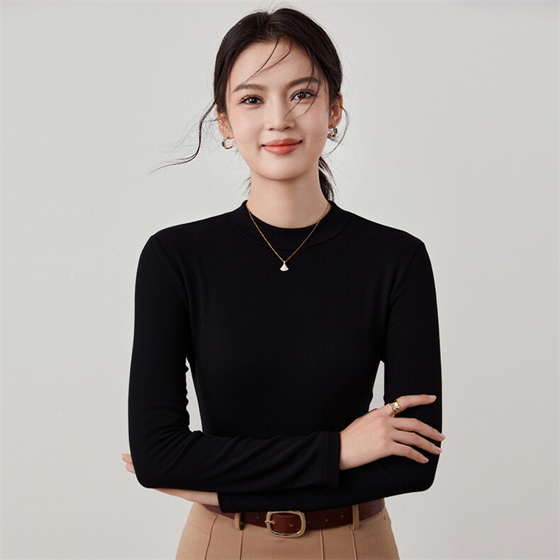 半高领打底衫女长袖t恤新款秋冬内搭洋气外穿紧身上衣服潮,女装羊毛衫,硕诚羊绒