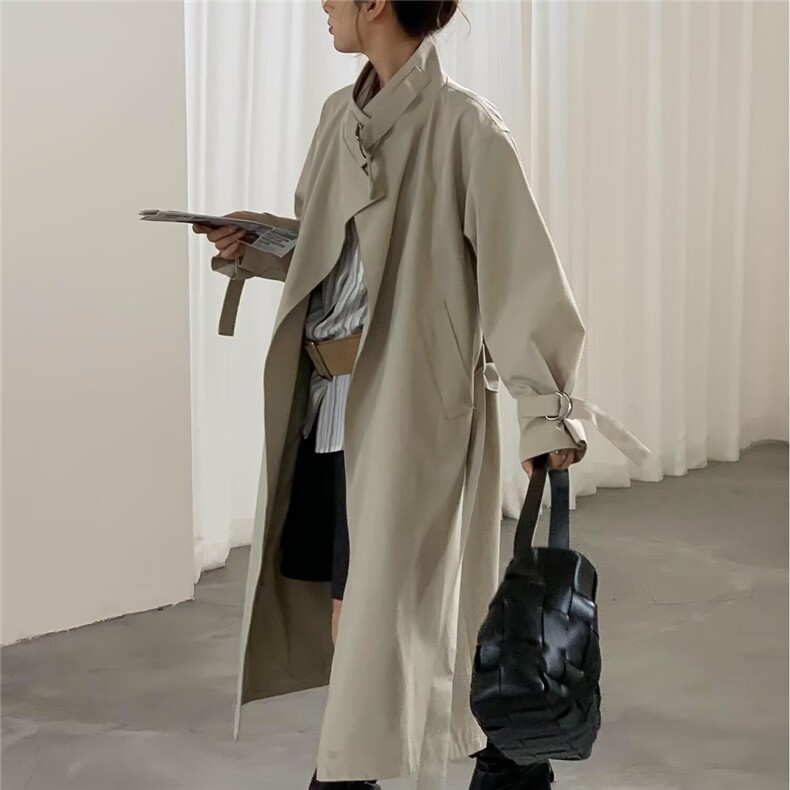 时尚气质通勤休闲春季长款风衣女士2025年春季新品设计感风衣外套,男装风衣,星座506A