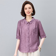 2025夏季天丝简约气质宽松时尚休闲显瘦舒适上衣，女装衬衫，独衣靓