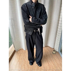 新款秋冬美式千鸟格外套男潮短款立领夹克常规款长袖宽松型慵懒，男装夹克，星座506A