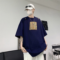 短袖t恤男潮牌夏季宽松网红潮流ins简约印花上衣T0304-P35，男装T恤，星座308B-2