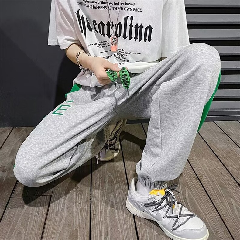 网红裤子男秋季潮流宽松休闲长裤韩版修身束脚运动裤JQ68P35图片