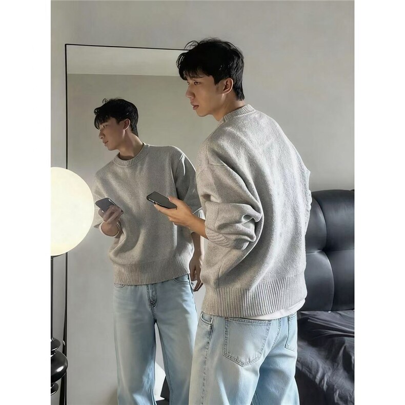 1506A/G50200/P53秋冬美式慵懒高级感针织衫内搭打底衫图片
