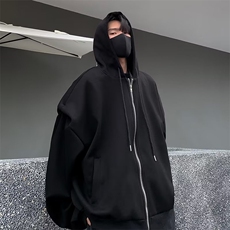 潮牌高街垫肩连帽卫衣开衫男秋冬季复古休闲外套上衣服WC440-P48，女装短外套，星座1008-2