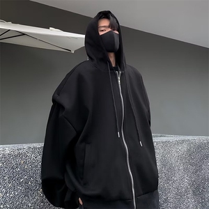 潮牌高街垫肩连帽卫衣开衫男秋冬季复古休闲外套上衣服WC440-P48图片