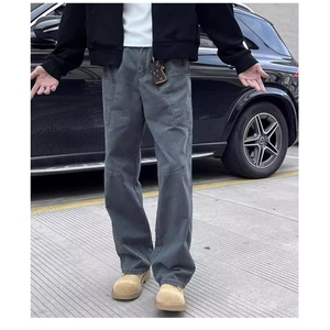 W10376-P53 网图现货 美式复古潮牌宽松口袋工装裤高街直筒休闲裤图片