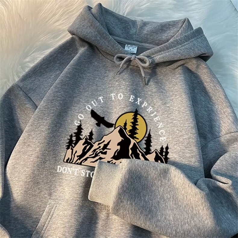 美式复古连帽加绒加厚卫衣男女宽松帅气情侣外套银狐绒L77P50,男装卫衣,星座1116-2
