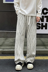 2025秋季新款现货格纹满印休闲裤男阔腿运动长裤子-A2203TP33控58图片