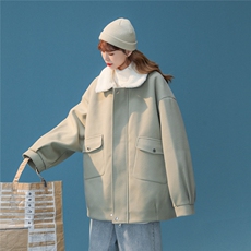 TP98N58毛呢羊羔毛棉服加绒加厚OVERSIZE韩版宽松上衣外套，男装棉衣，电商A170