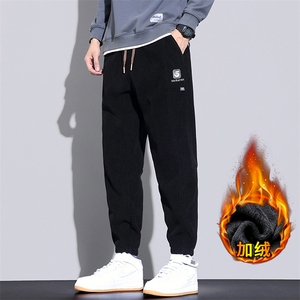 加绒加厚休闲裤男士冬季潮牌博奥绒卫裤宽松束脚运动裤JR8005-P45图片