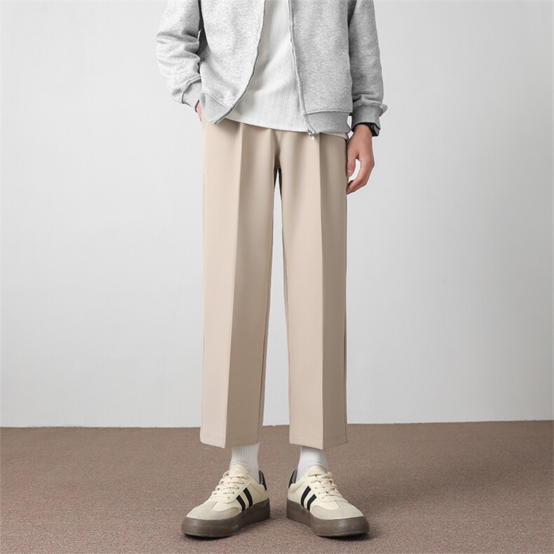 直筒阔腿裤男士秋季高级感免烫垂坠感西装裤宽松休闲西裤K99-P45，男装西服套装，星座610（原A335）