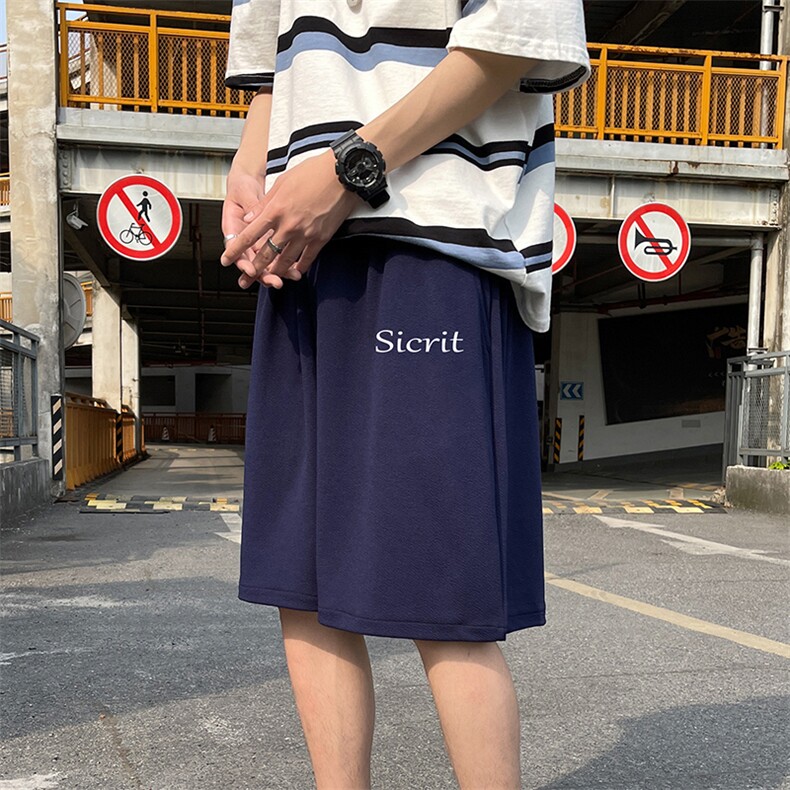 MK37098-P15冰丝短裤男士大码宽松休闲五分裤男运动中裤港风,男装休闲裤,电商A040