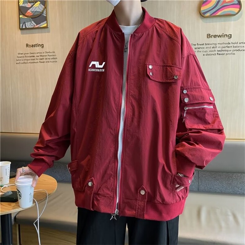 情侣秋季美式Vibe复古翻领牛仔外套男夹克休闲潮牌JK06597-P70,男装夹克,星座308B-2