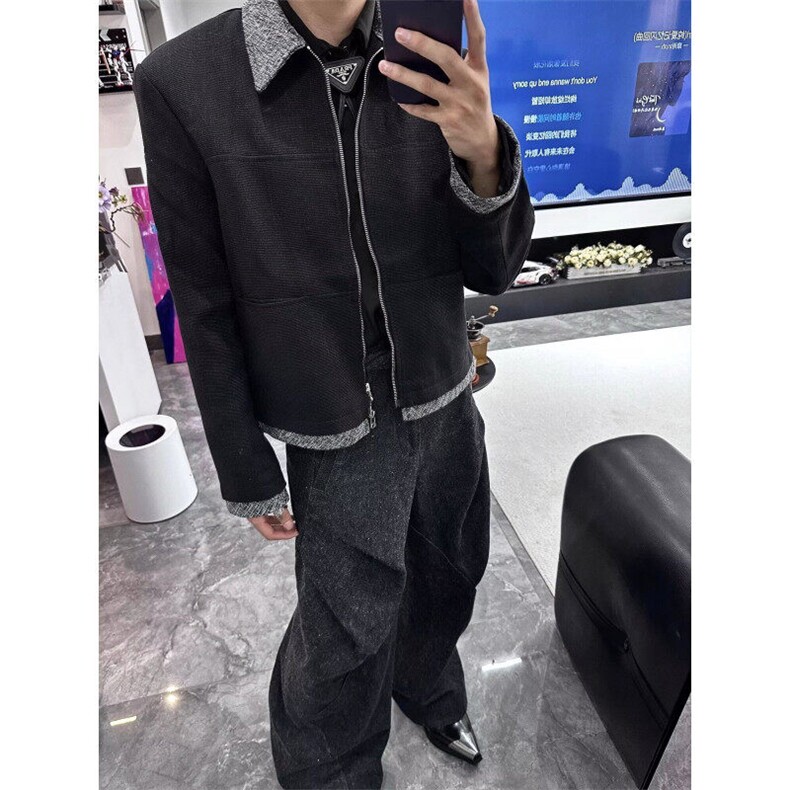 网络图高品质特价夹克上衣2025年春款拼色外套XZ212-QJK219-P72,男装夹克,星座212