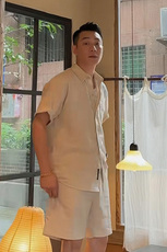 抖音---張倬霖ZHUOLINZHANG服饰--亚麻痞帅短裤K98-TP65，男装休闲裤，电商A089-1