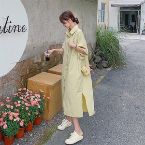 设计感小众高端衬衫连衣裙女夏2025新款宽松慵懒风气质显瘦长裙子图片
