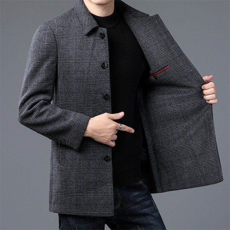 2023年新款男士毛呢上衣羽绒服P325,男装毛呢大衣,电商D223-1