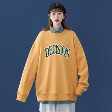 春季小众衣服2024年新款韩版字母宽松显瘦长袖卫衣W167P30控48，男装卫衣，A247A