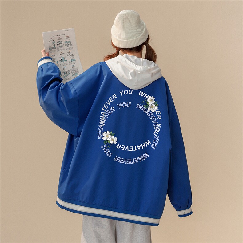 中性风秋季百搭宽松螺纹撞色夹克外套情侣男女G6721P65控78，男装夹克，电商A268