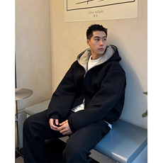 双拉链连帽卫衣外套男春秋痞帅休闲外套加厚撞色情侣开衫WF03，男装卫衣，星座1116A（原606A-3）