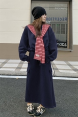 2025春秋季新款披肩圆领卫衣半身裙套装女韩版宽松休闲显瘦两件套，女装套装/套裙，2C299