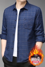 冬季衬衫男士可拆卸内胆保暖羽绒服衬衫男内外套衬衣爸爸轻薄男装，男装衬衫，钱塘6003（原4033）