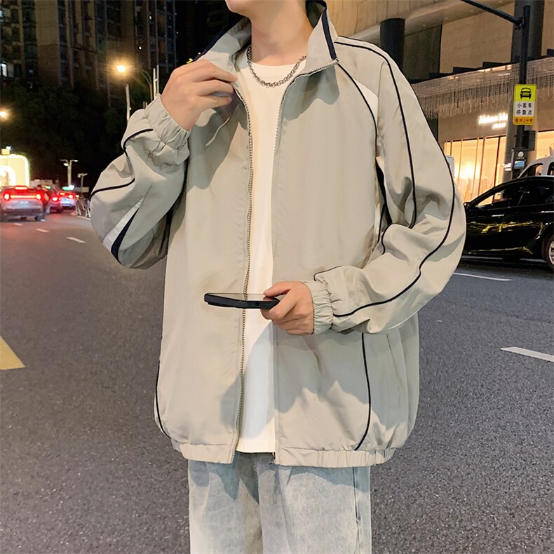 2025新款现货小米格撞色夹克男立领上衣外套DSA157B-J1572-P75图片