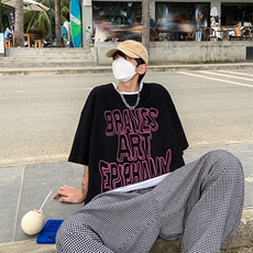 B239-1232-P28个性字母创意印花夏季重磅落肩袖短袖t恤港风，男装T恤，星座514-2(原B239)