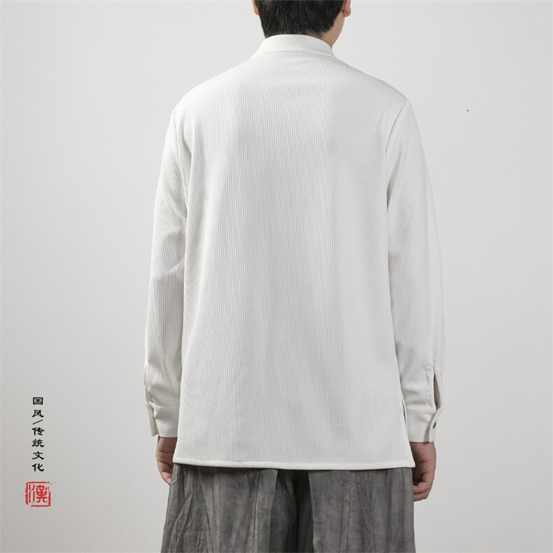 春夏新款风立领改良风男士唐装衬衫X02P80,男装衬衫,钱塘802