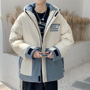 中性风连帽撞色棉服冬季cityboy加厚棉衣男女同款M8884-P95图片