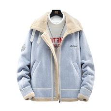 日系展架冬季皮毛一体男加绒加厚夹克外套Z1929大码M-5XL，男装夹克，电商D308