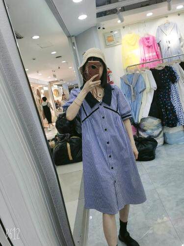 夏季新款格子连衣裙，女装连衣裙，流行风暴