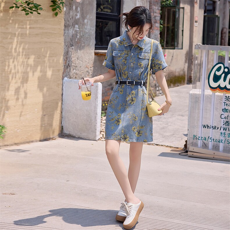 牛仔连衣裙女2025夏新炸街潮流高级感气质小个子设计感小众裙子潮,女装牛仔裙,E百度