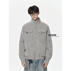 J525-P812025新款外套男春秋宽松大码潮流工装上衣服，男装工装外套，电商B323A