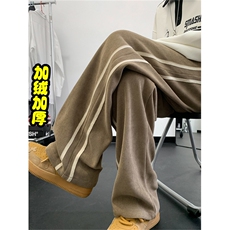 裤子男款2024新款宽松阔腿裤加厚直筒运动裤休闲卫裤K7616-P45，男装休闲裤，星座512-3
