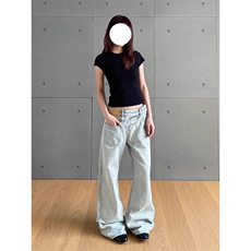 【有货】A700CC-特P43不对称做旧反穿牛仔裤男女设计感裤子，男装牛仔裤，星座1007（原301D）