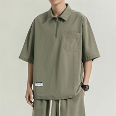 潮流清爽百搭简约透气时尚舒适宽松翻领T恤TT321-特批43，男装T恤，星座718