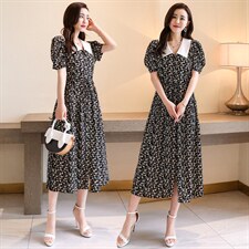 简约时尚潮流连衣裙短袖2021年夏季中长款休闲优雅，女装连衣裙，贵人树