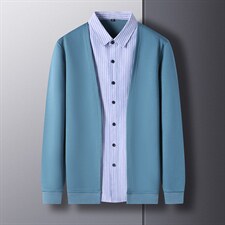 D66235钱塘2020-2春秋新款中年男士时尚休闲百搭长袖衬衫P80，男装衬衫，钱塘207-2